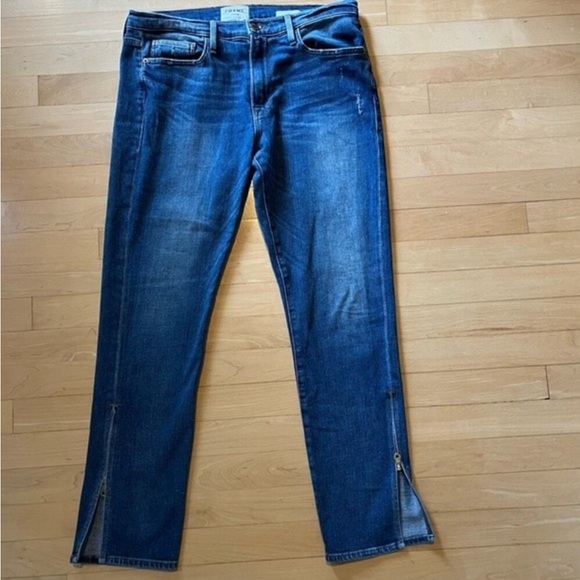 Frame Le Boy Zip Hem Crop Jeans in Picadilly 30 - Picture 6 of 12